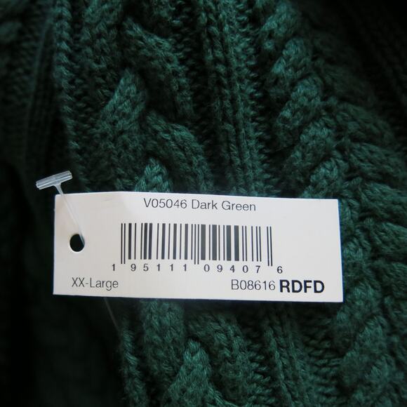 Amazon Essentials *NWT* Cable Knit Sweater Size XXL Crewneck Green Warm Classic - Picture 6 of 9